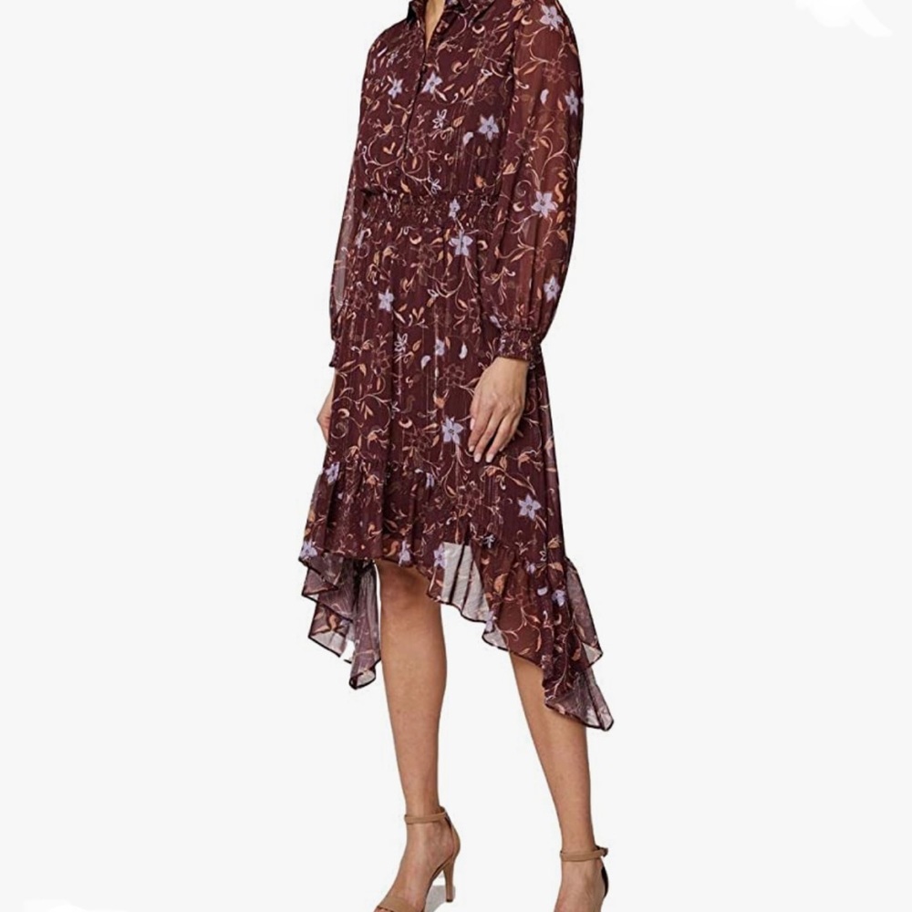🎉HP🎉 Laundry by Shelli Segal chiffon ruffle dress